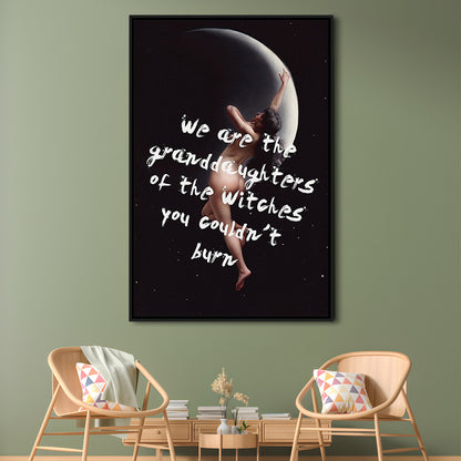 Witch Print, Feminist Art, Altered Art, Gift For Her, Quote Print, Feminist Gifts, Framed Canvas Prints Wall Art
