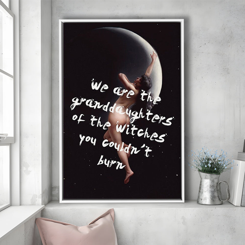 Witch Print, Feminist Art, Altered Art, Gift For Her, Quote Print, Feminist Gifts, Framed Canvas Prints Wall Art