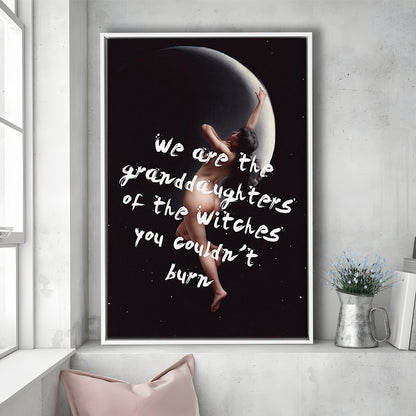 Witch Print, Feminist Art, Altered Art, Gift For Her, Quote Print, Feminist Gifts, Framed Canvas Prints Wall Art