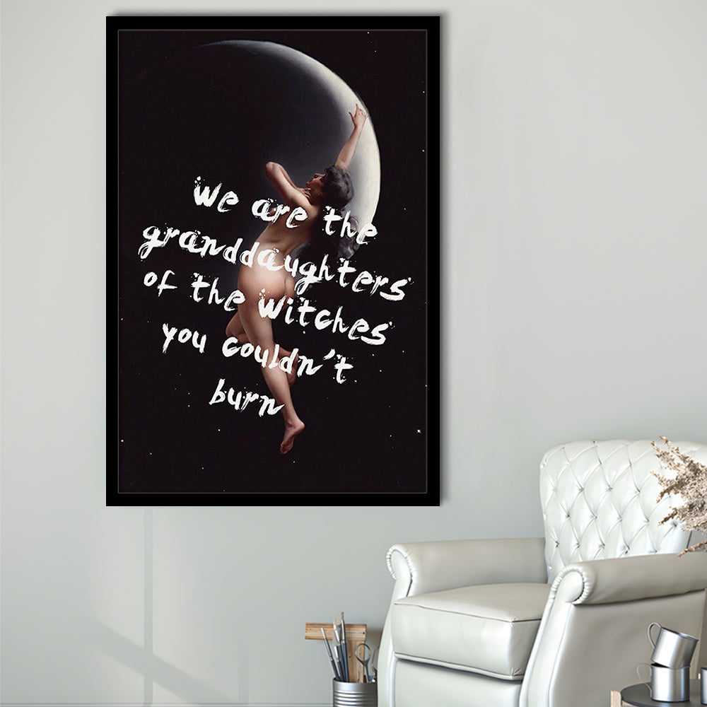 Witch Print, Feminist Art, Altered Art, Gift For Her, Quote Print, Feminist Gifts, Framed Art Prints Wall Decor
