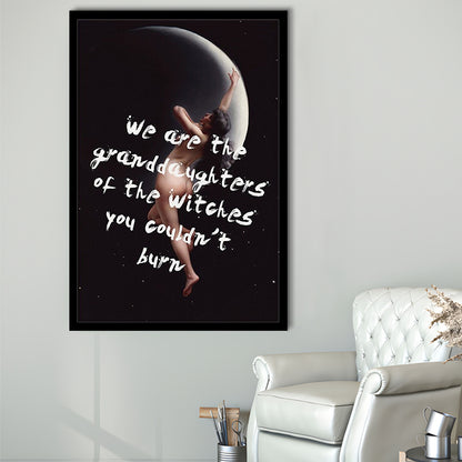 Witch Print, Feminist Art, Altered Art, Gift For Her, Quote Print, Feminist Gifts, Framed Art Prints Wall Decor