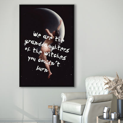 Witch Print, Feminist Art, Altered Art, Gift For Her, Quote Print, Feminist Gifts, Framed Canvas Prints Wall Art