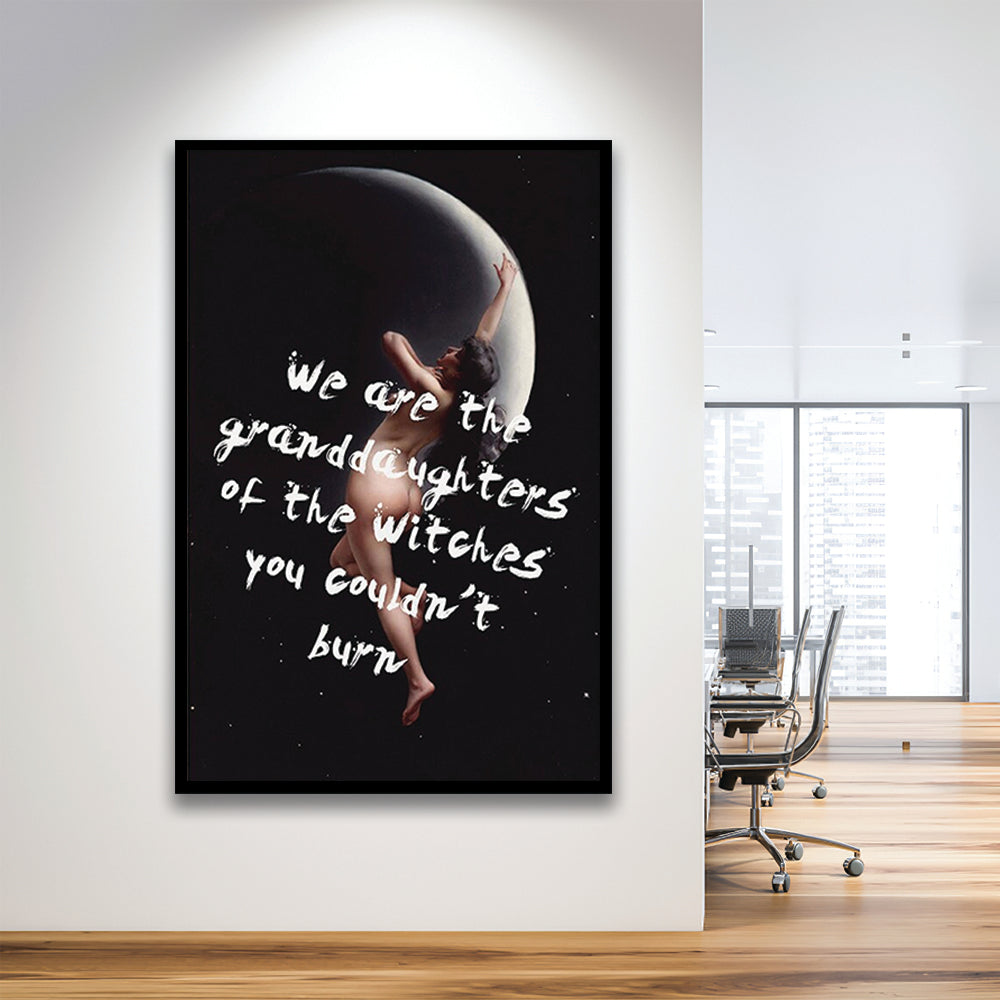 Witch Print, Feminist Art, Altered Art, Gift For Her, Quote Print, Feminist Gifts, Framed Art Prints Wall Decor