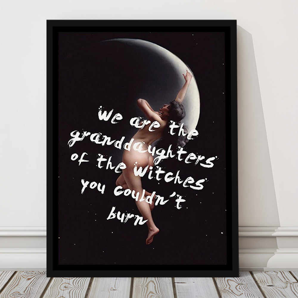 Witch Print, Feminist Art, Altered Art, Gift For Her, Quote Print, Feminist Gifts, Framed Canvas Prints Wall Art