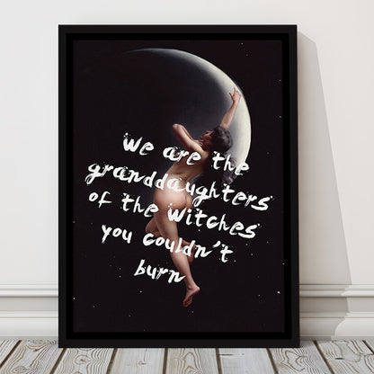 Witch Print, Feminist Art, Altered Art, Gift For Her, Quote Print, Feminist Gifts, Framed Canvas Prints Wall Art