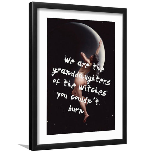 Witch Print, Feminist Art, Altered Art, Gift For Her, Quote Print, Feminist Gifts, Framed Art Prints White Border Wall Decor