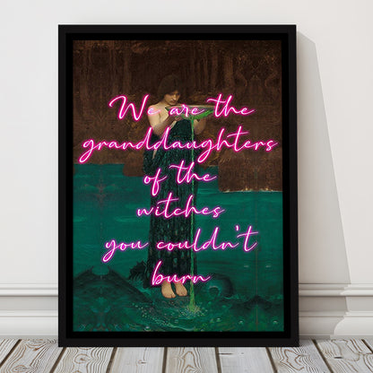 Witch Print, Feminist Art, Circe Altered Art, Gift For Her, Quote Print, Feminist Gifts, Framed Canvas Prints Wall Art