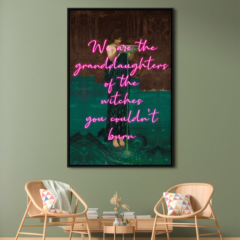 Witch Print, Feminist Art, Circe Altered Art, Gift For Her, Quote Print, Feminist Gifts, Framed Canvas Prints Wall Art