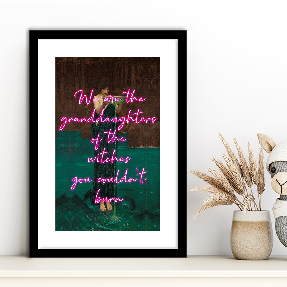 Witch Print, Feminist Art, Circe Altered Art, Gift For Her, Feminist Gifts, Framed Art Prints White Border Wall Decor