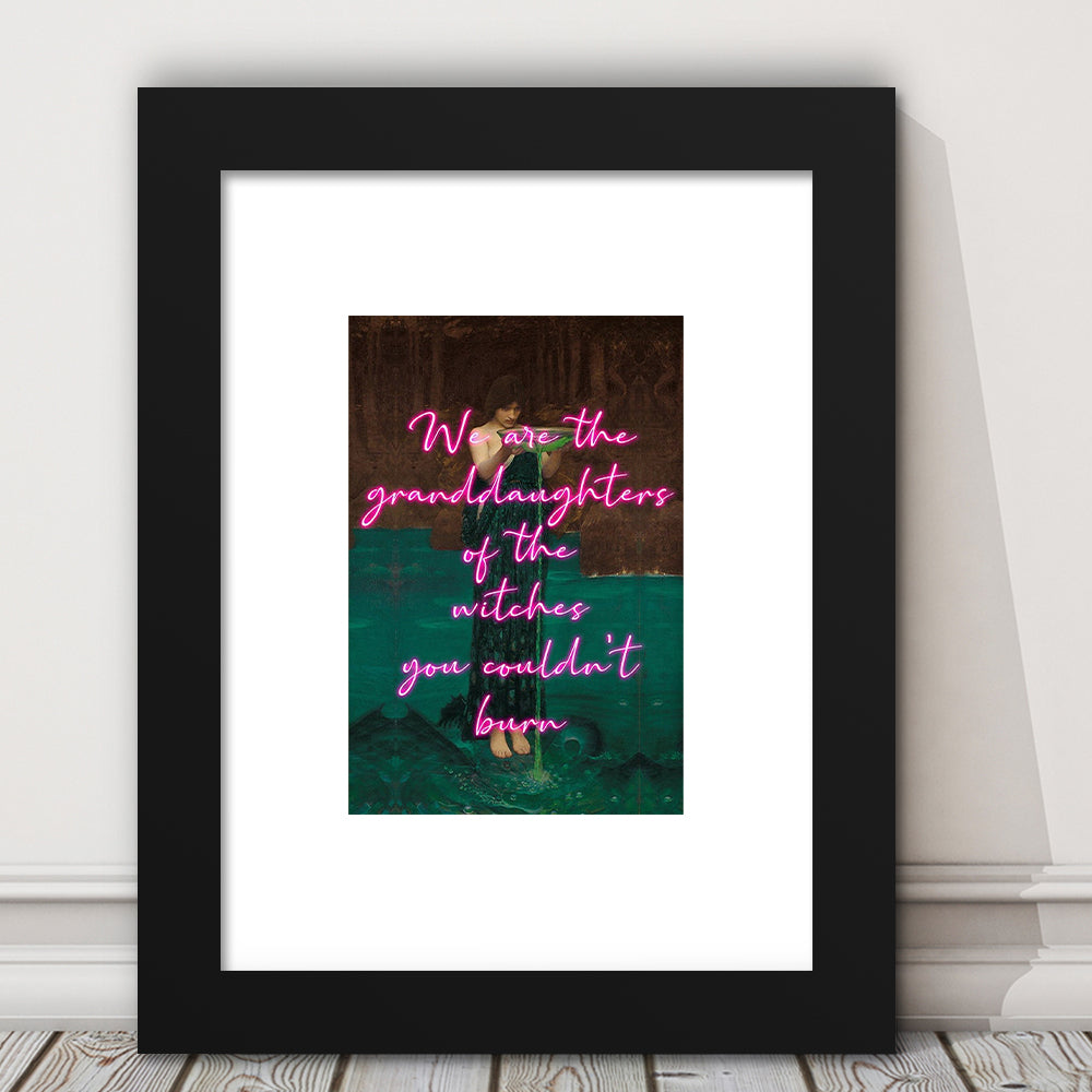 Witch Print, Feminist Art, Circe Altered Art, Gift For Her, Feminist Gifts, Framed Art Prints White Border Wall Decor