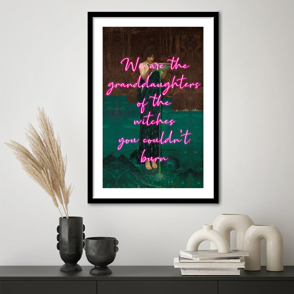 Witch Print, Feminist Art, Circe Altered Art, Gift For Her, Feminist Gifts, Framed Art Prints White Border Wall Decor