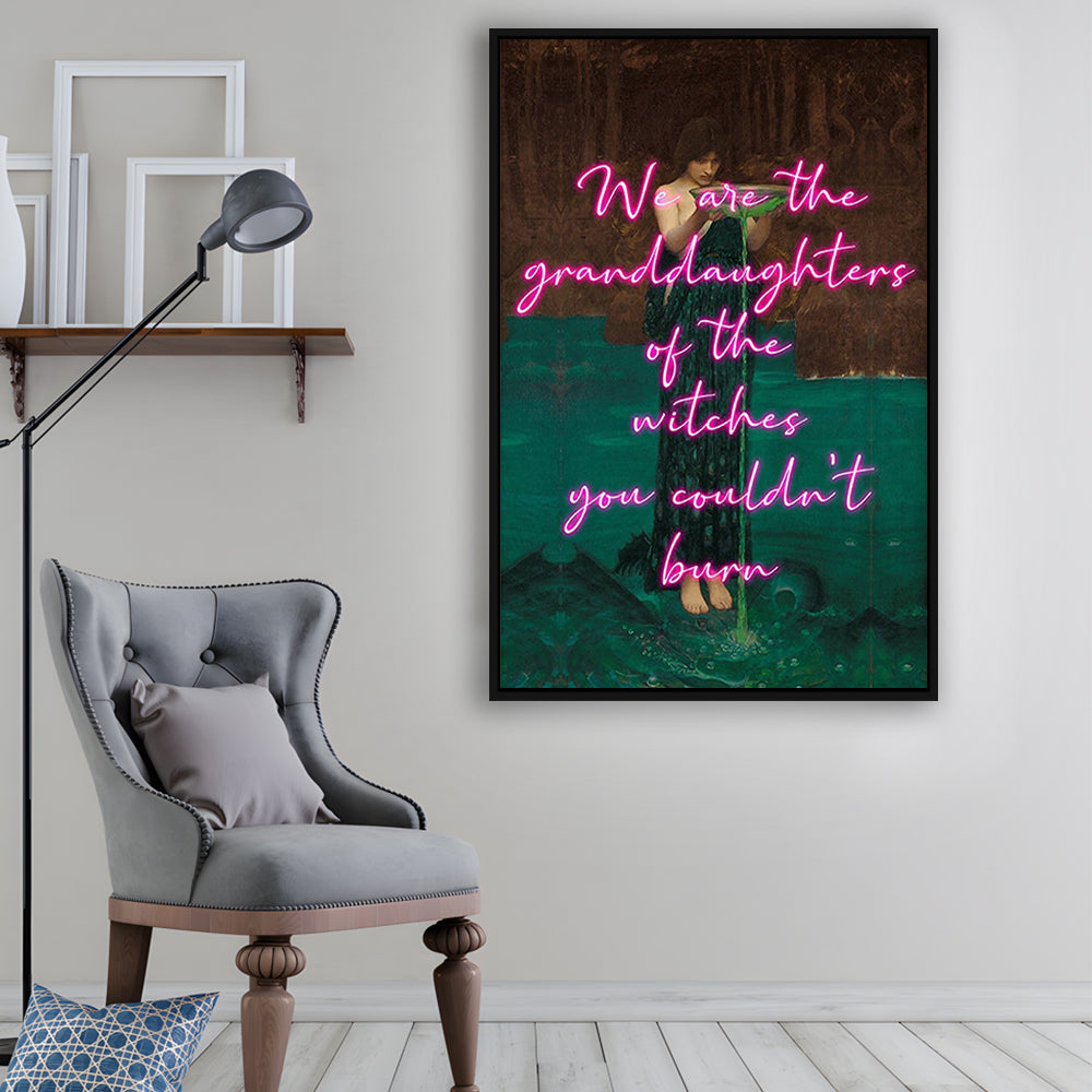 Witch Print, Feminist Art, Circe Altered Art, Gift For Her, Quote Print, Feminist Gifts, Framed Canvas Prints Wall Art