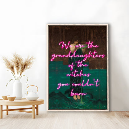 Witch Print, Feminist Art, Circe Altered Art, Gift For Her, Quote Print, Feminist Gifts, Framed Canvas Prints Wall Art