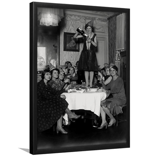 Women Drinking Wine Print, Black and White, Cocktail Wall Art, Feminist Print, Bar Cart Decor, Framed Art Print Wall Decor