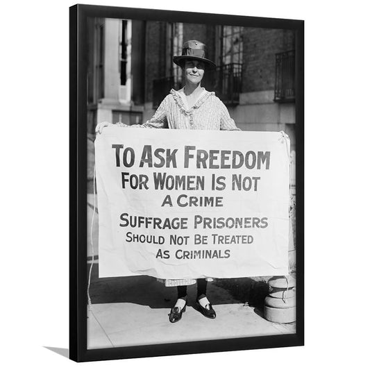 Women's Suffrage Movement Black and White Art Vintage Feminist Wall Art, Framed Art Print Wall Decor
