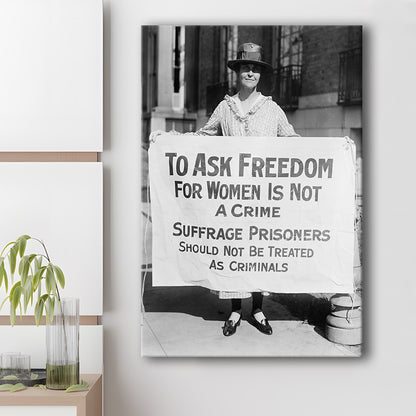 Women's Suffrage Movement Black and White Art Vintage Feminist Wall Art, Canvas Print Wall Art
