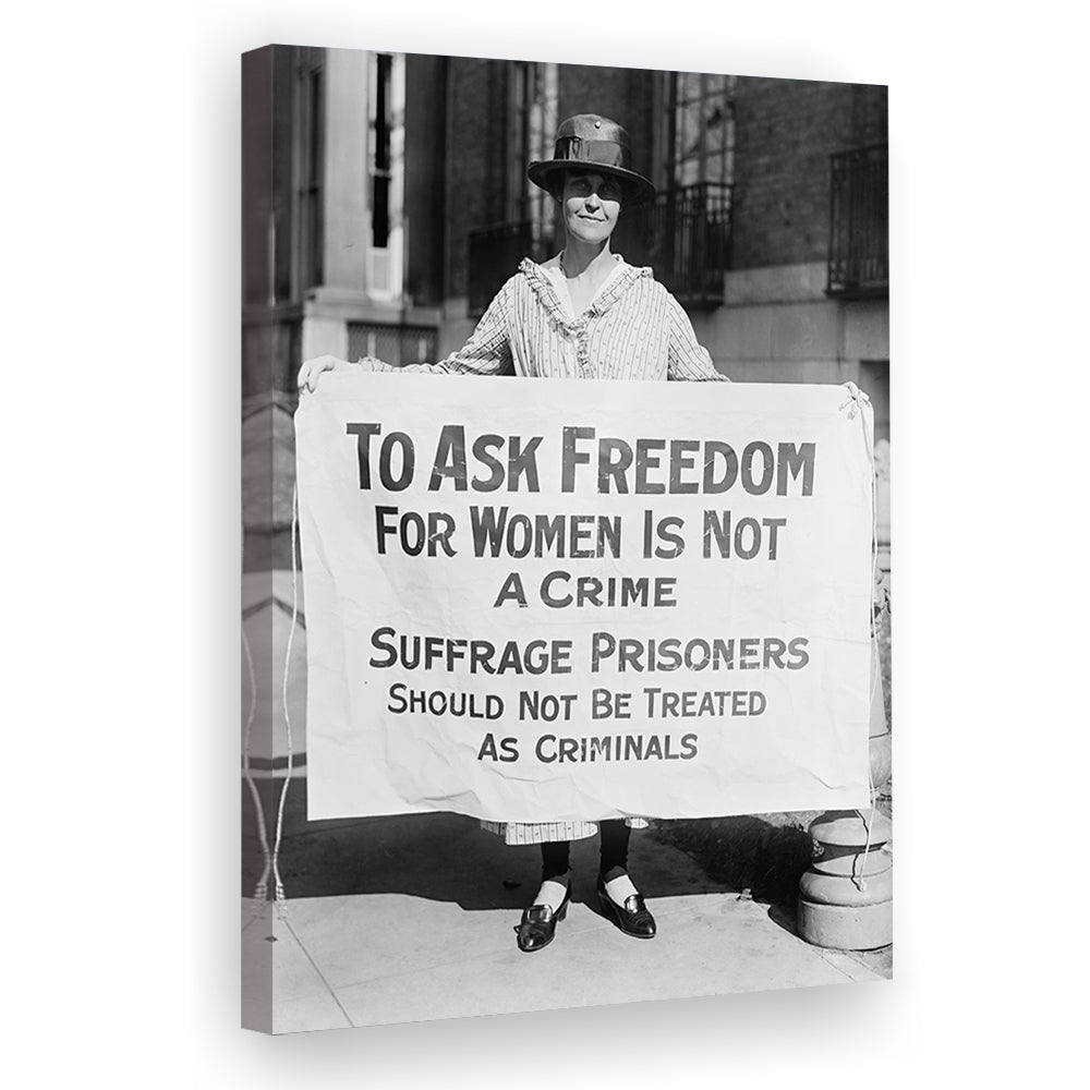 Women's Suffrage Movement Black and White Art Vintage Feminist Wall Art, Canvas Print Wall Art