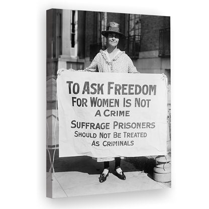 Women's Suffrage Movement Black and White Art Vintage Feminist Wall Art, Canvas Print Wall Art