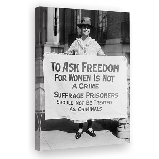 Women's Suffrage Movement Black and White Art Vintage Feminist Wall Art, Canvas Print Wall Art