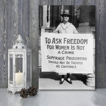 Women's Suffrage Movement Black and White Art Vintage Feminist Wall Art, Canvas Print Wall Art