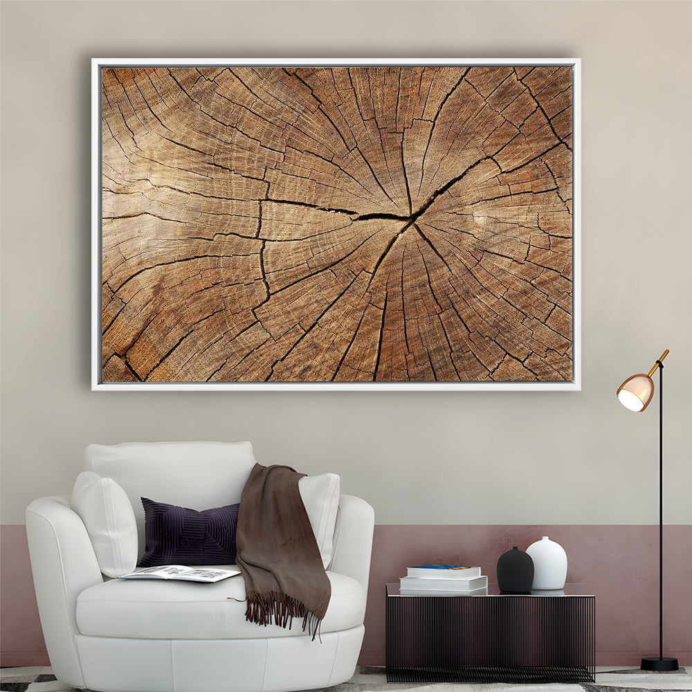 Wood Texture Wall Decor,Wood Crack Abstract Canvas Print, Luxury Abstract Art, Framed Cavas Print, Floating Frame