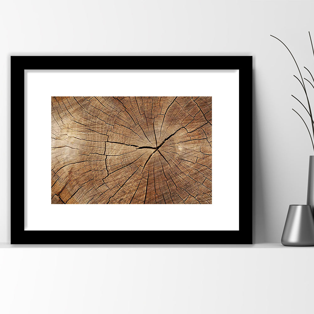 Wood Texture Wall Decor,Wood Crack Abstract Art Print, Luxury Extra Large Abstract Art, Framed Art Print White Border