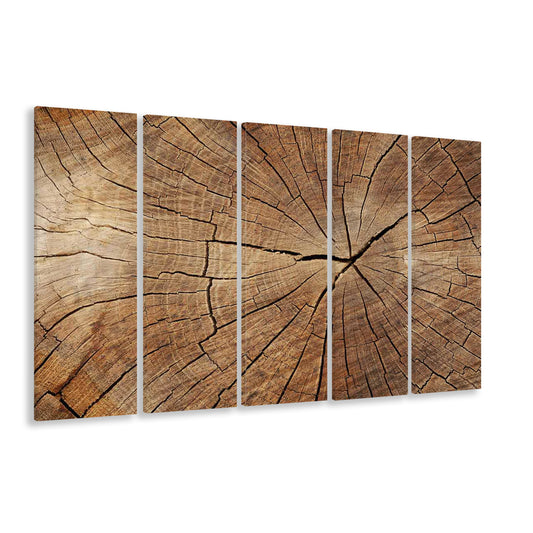 Wood Texture Wall Decor,Wood Crack Abstract Canvas Print, 5 Piece B Extra Large Cavas Print Wall Art Decor