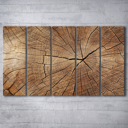 Wood Texture Wall Decor,Wood Crack Abstract Canvas Print, 5 Piece B Extra Large Cavas Print Wall Art Decor