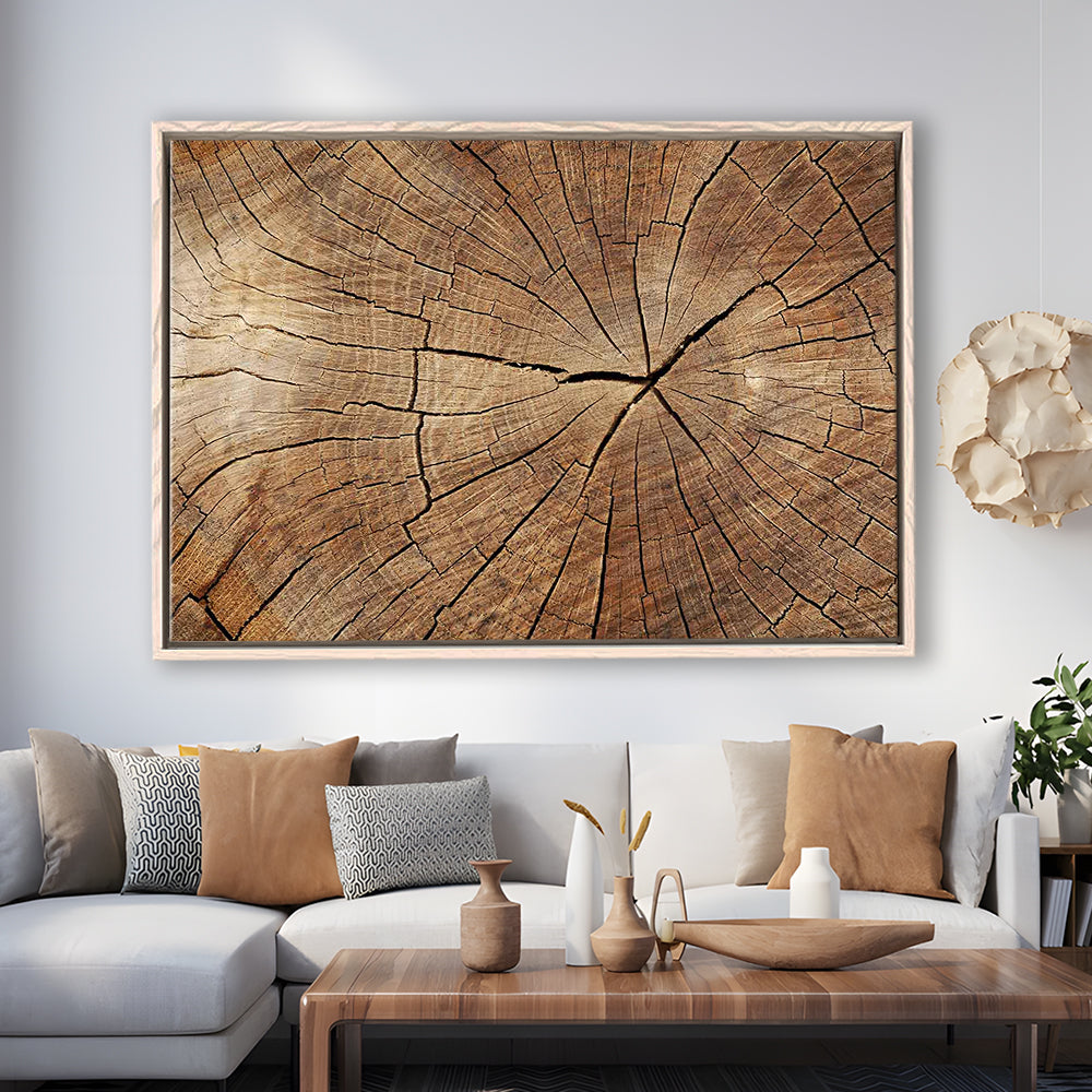 Wood Texture Wall Decor,Wood Crack Abstract Canvas Print, Luxury Abstract Art, Framed Cavas Print, Floating Frame