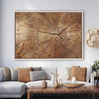 Wood Texture Wall Decor,Wood Crack Abstract Canvas Print, Luxury Abstract Art, Framed Cavas Print, Floating Frame