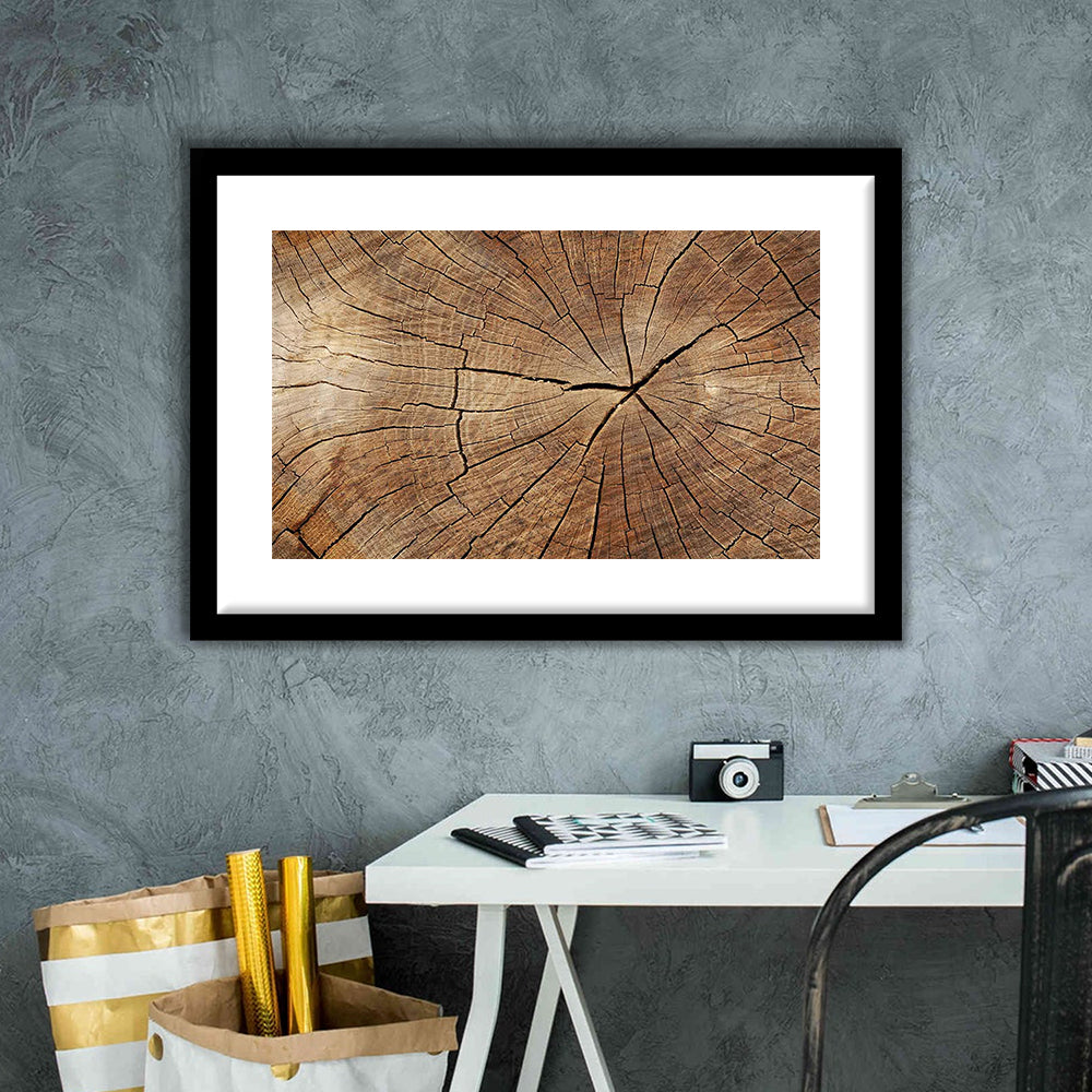 Wood Texture Wall Decor,Wood Crack Abstract Art Print, Luxury Extra Large Abstract Art, Framed Art Print White Border