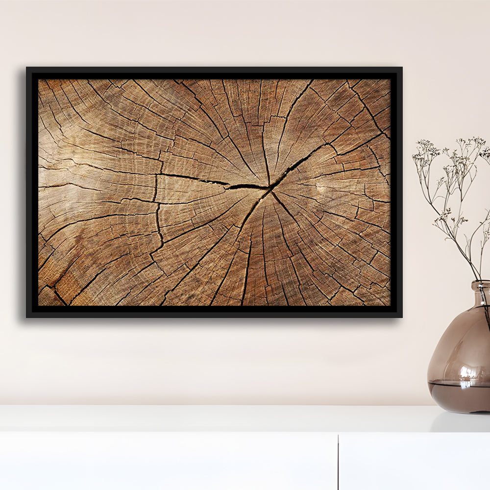 Wood Texture Wall Decor,Wood Crack Abstract Canvas Print, Luxury Abstract Art, Framed Cavas Print, Floating Frame
