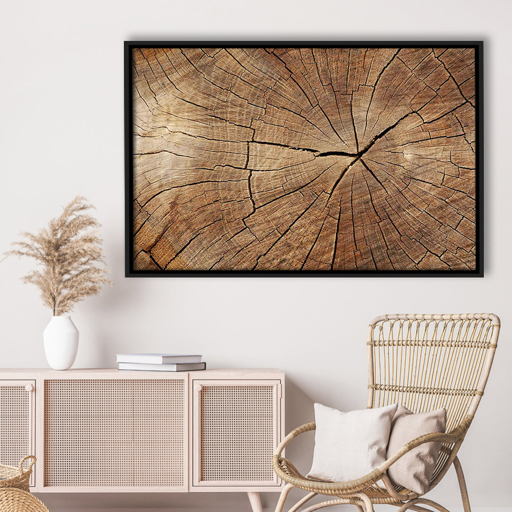 Wood Texture Wall Decor,Wood Crack Abstract Canvas Print, Luxury Abstract Art, Framed Cavas Print, Floating Frame