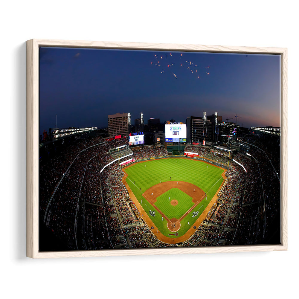 Truist Park in Georgia, Stadium Canvas, Sport Art, Framed Canvas Print Wall Art, Floating Frame