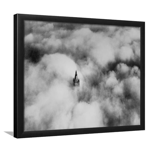 Woolworth Tower New York Black and White Art Vintage City Architecture Print, Framed Art Print Wall Decor