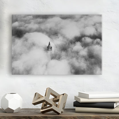 Woolworth Tower New York Black and White Art Vintage City Architecture Print, Canvas Print Wall Art Decor