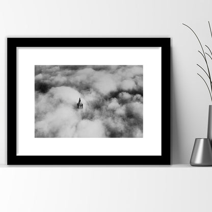 Woolworth Tower New York Black and White Art Vintage City Architecture Print, Framed Art Print White Border Wall Decor