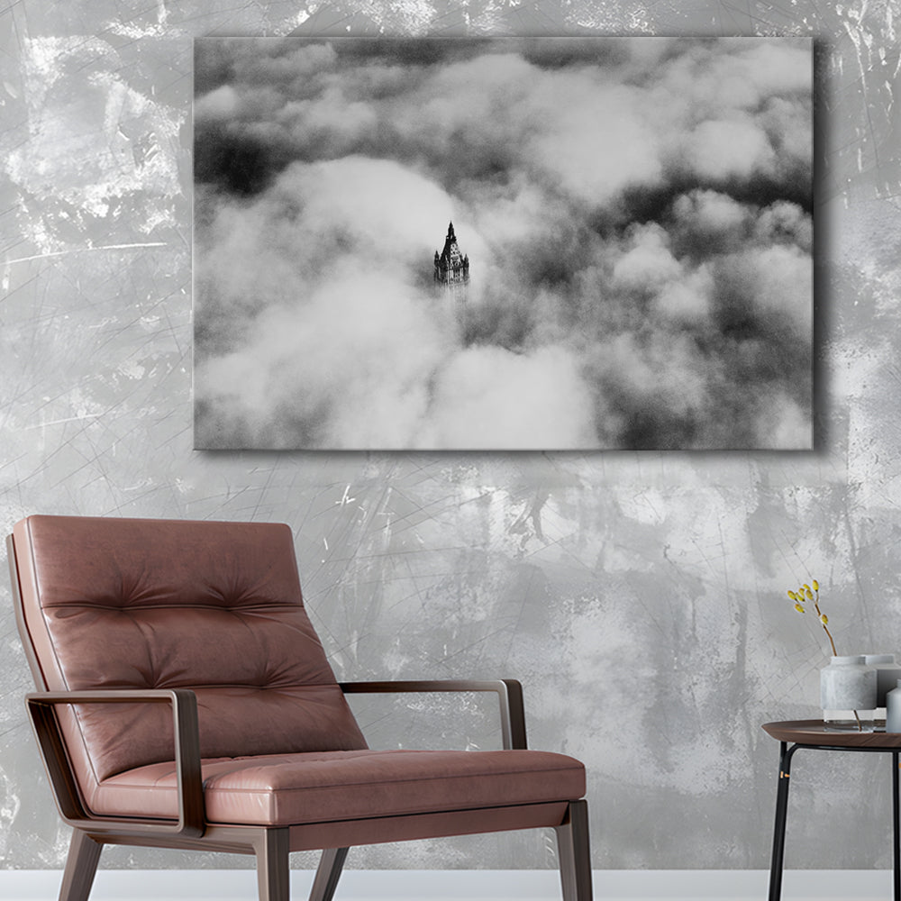 Woolworth Tower New York Black and White Art Vintage City Architecture Print, Canvas Print Wall Art Decor