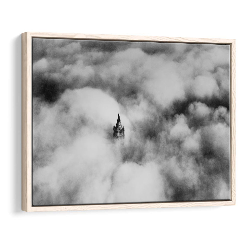 Woolworth Tower New York Black and White Art Vintage City Architecture Print, Floating Framed Canvas Print