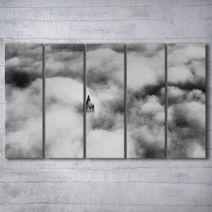 Woolworth Tower New York Black and White Art Vintage City Architecture Print, 5 Pieces Large Canvas Print