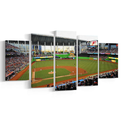 World Baseball Classic Marlins Park, Stadium Canvas, Sport Art, Gift for him, 5 Panel, Large Canvas, Canvas Print Wall Art