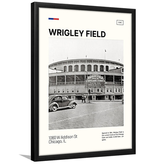 Wrigley Field Black and White Print, Chicago Cubs Stadium Art, Gifts for him, Sport Art, Framed Art Print Wall Decor