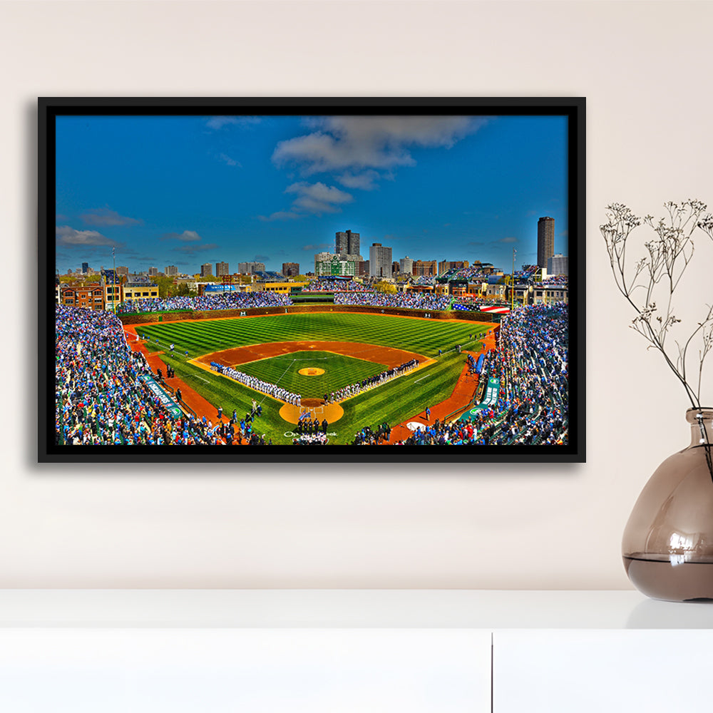 Wrigley Field Chicago, Stadium Canvas, Sport Art, Framed Canvas Print Wall Art, Floating Frame