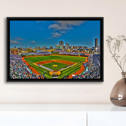 Wrigley Field Chicago, Stadium Canvas, Sport Art, Framed Canvas Print Wall Art, Floating Frame