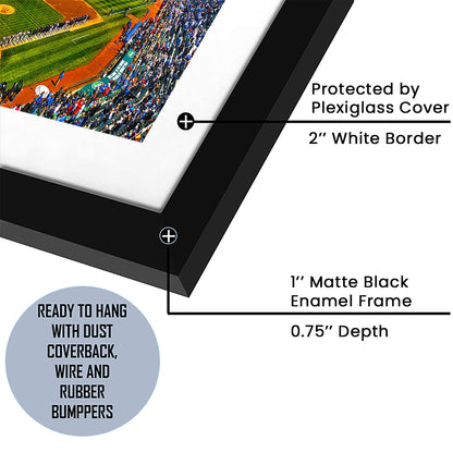 Wrigley Field Chicago, Stadium Canvas, Sport Art, Gift for him, White Border Framed Art Print Wall Decor