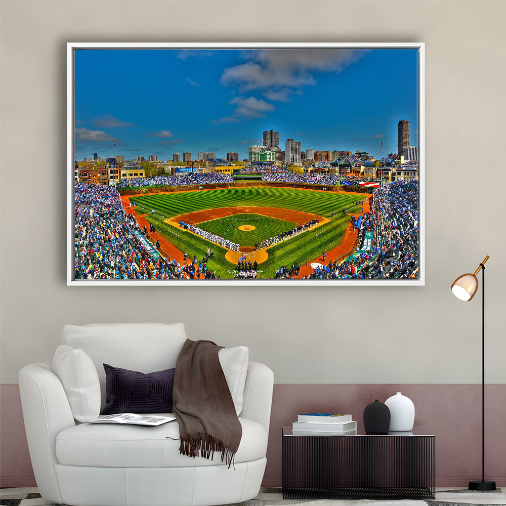 Wrigley Field Chicago, Stadium Canvas, Sport Art, Framed Canvas Print Wall Art, Floating Frame