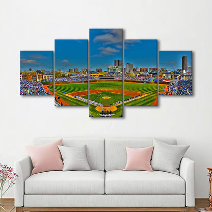 Wrigley Field Chicago, Stadium Canvas, Sport Art, Gift for him, 5 Panel, Large Canvas, Canvas Print Wall Art