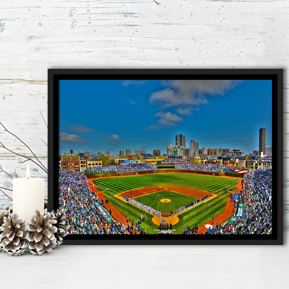 Wrigley Field Chicago, Stadium Canvas, Sport Art, Framed Canvas Print Wall Art, Floating Frame
