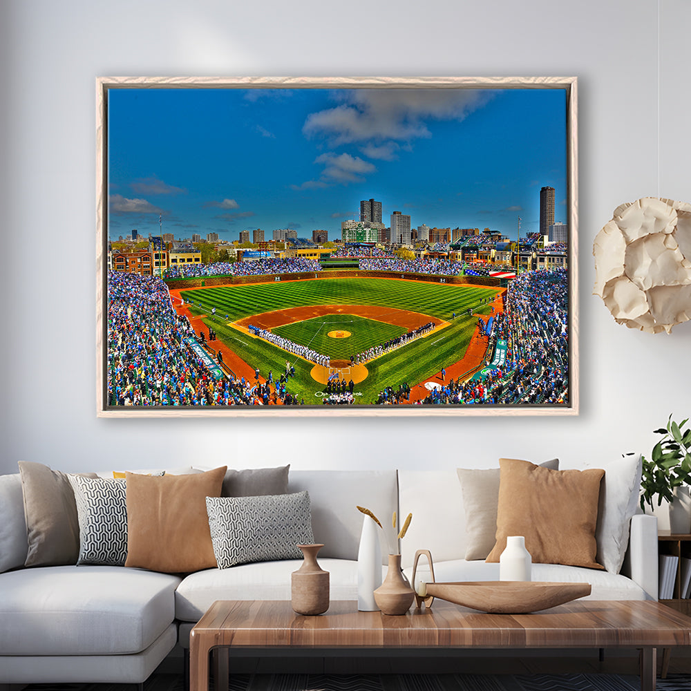 Wrigley Field Chicago, Stadium Canvas, Sport Art, Framed Canvas Print Wall Art, Floating Frame