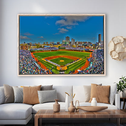 Wrigley Field Chicago, Stadium Canvas, Sport Art, Framed Canvas Print Wall Art, Floating Frame